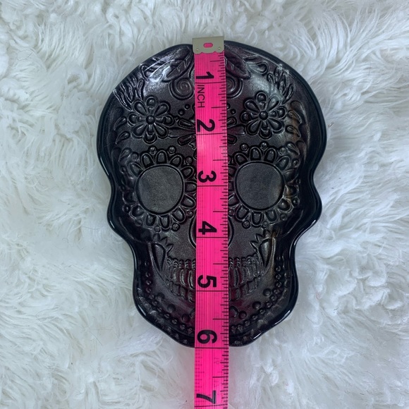 Halloween Day Of The Dead Set Mercury Glass Trinket Trays - Picture 6 of 7